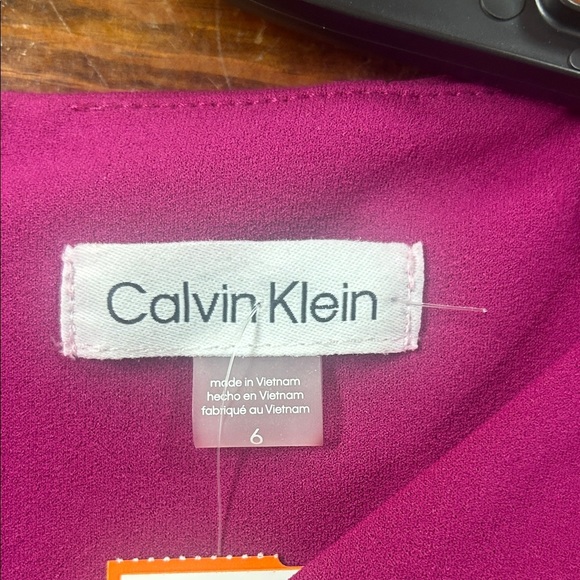 NWT Calvin Klein Rich Magenta Midi Dress - Picture 3 of 5